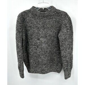 GLOVERALL sweater crewneck 100% wool irish fisherman made in england gray SMALL